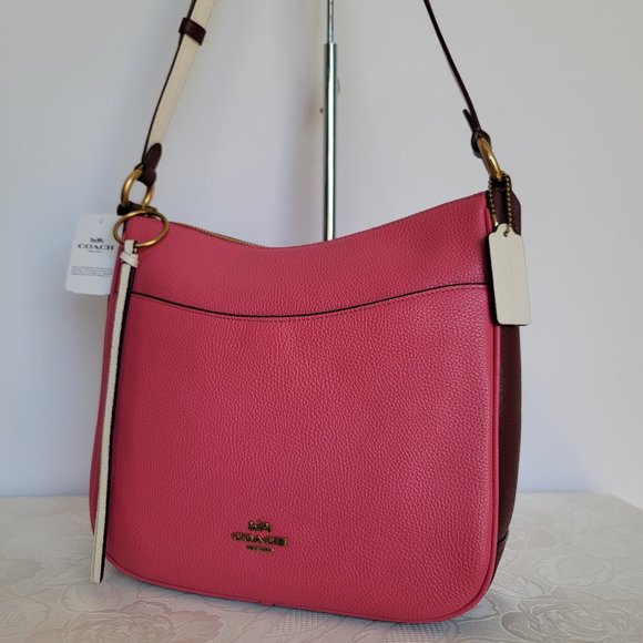 COACH Chaise Colorblocked Pebbled Leather Crossbody- Confetti Pink Multi ⭐ - Picture 4 of 16